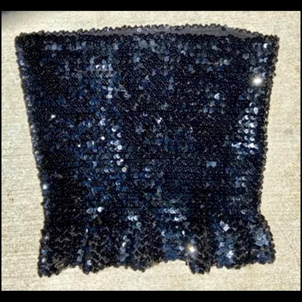 Black sequin tube top